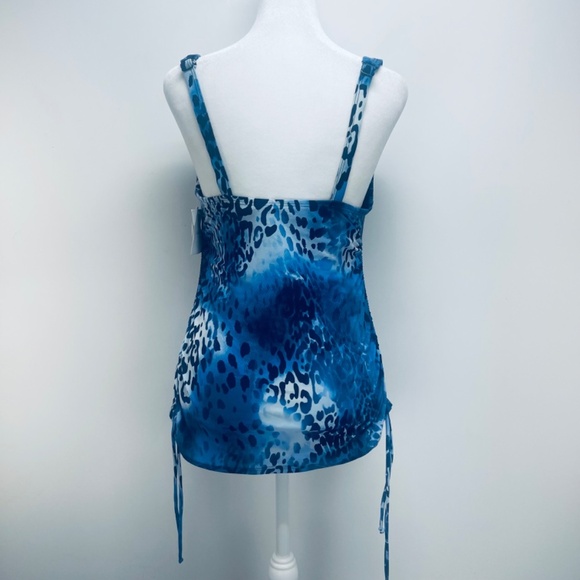 Croft & Barrow Women’s Animal Print Swimsuit Tankini Blue Sz 8D Slimmer New - Picture 10 of 10
